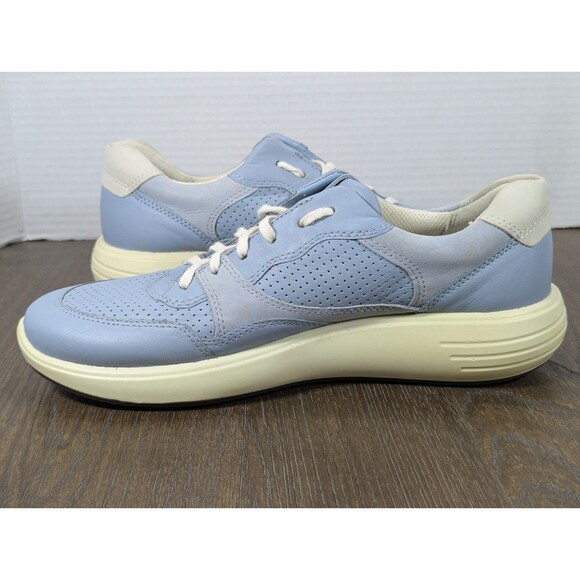 ECCO Casual Soft Leather Sneakers Womens 10 Dusty Blue Walking Athleisure - Picture 10 of 16